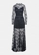 Maxi, flared, long-sleeved lace dress