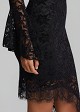 Off-the-shoulder, asymmetric mini dress in chenille lace
