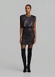 Metallic-finish ruched mini dress