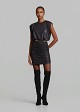 Metallic-finish ruched mini dress