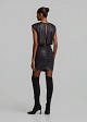 Metallic-finish ruched mini dress