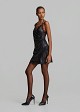 Metallic-effect mini dress in lace detail