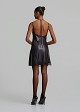 Metallic-effect mini dress in lace detail