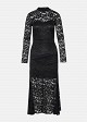 Black lace midi dress with long sleeves