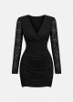 Ruched mini dress in lace