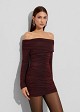 Mini ruching lurex dress