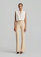 High-waisted flared crepe trousers