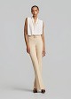 High-waisted flared crepe trousers