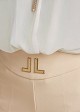 High-waisted flared crepe trousers