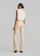 High-waisted flared crepe trousers