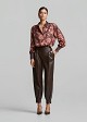 High-waisted faux-leather harem trousers