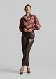 High-waisted faux-leather harem trousers