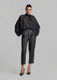Baggy faux-leather trousers