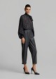 Baggy faux-leather trousers