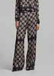 Printed satin-finish trousers