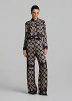 Printed satin-finish trousers