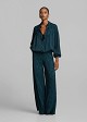 Printed jacquard trousers in satin look