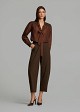 Textured, dotted-pattern barrel trousers