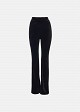 Velvet-look flared trousers