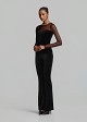 Velvet-look flared trousers
