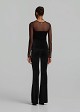 Velvet-look flared trousers