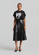 Leather look midi skirt