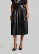 Leather look midi skirt