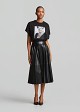 Leather look midi skirt