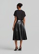 Leather look midi skirt