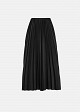 Pleated midi skirt in leather look