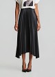 Pleated midi skirt in leather look