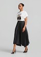 Pleated midi skirt in leather look