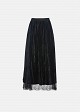 Velvet-look and lace double-sided maxi skirt
