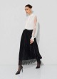 Velvet-look and lace double-sided maxi skirt