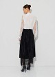 Velvet-look and lace double-sided maxi skirt