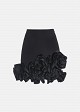 Mini skirt with satin-effect floral appliqué
