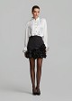 Mini skirt with satin-effect floral appliqué