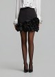 Mini skirt with satin-effect floral appliqué