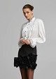 Mini skirt with satin-effect floral appliqué