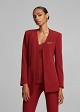 Tailored longline collarless blazer