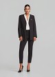 Tailored longline collarless blazer