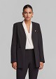 Tailored longline collarless blazer