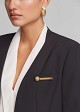 Tailored longline collarless blazer