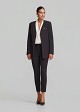 Tailored longline collarless blazer