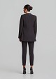 Tailored longline collarless blazer