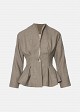 Fitted peplum jacket with a round neckline
