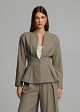 Fitted peplum jacket with a round neckline