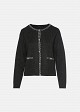 Lurex knit cardigan with decorative snap