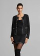 Lurex knit cardigan with decorative snap