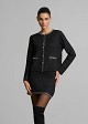 Lurex knit cardigan with decorative snap